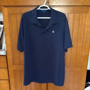 Apple Logoed Navy Blue Polo Shirt